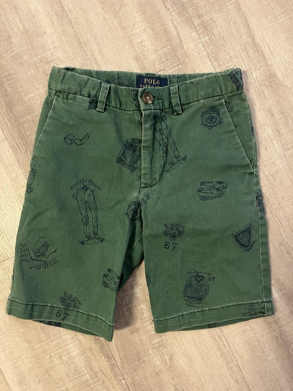Polo Ralph Lauren Shorts 6 Boy Kids Green Chino Pony Logo Academia School Preppy